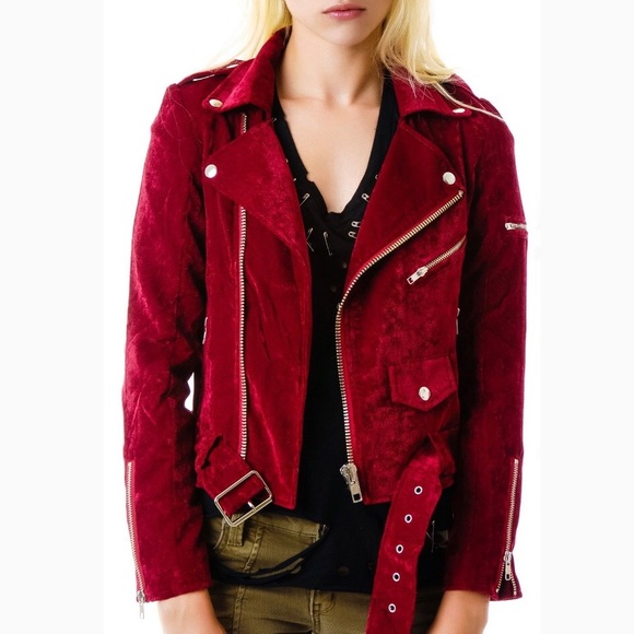 UNIF - Sangre Velvet Moto Jacket S LNC - Picture 1 of 4